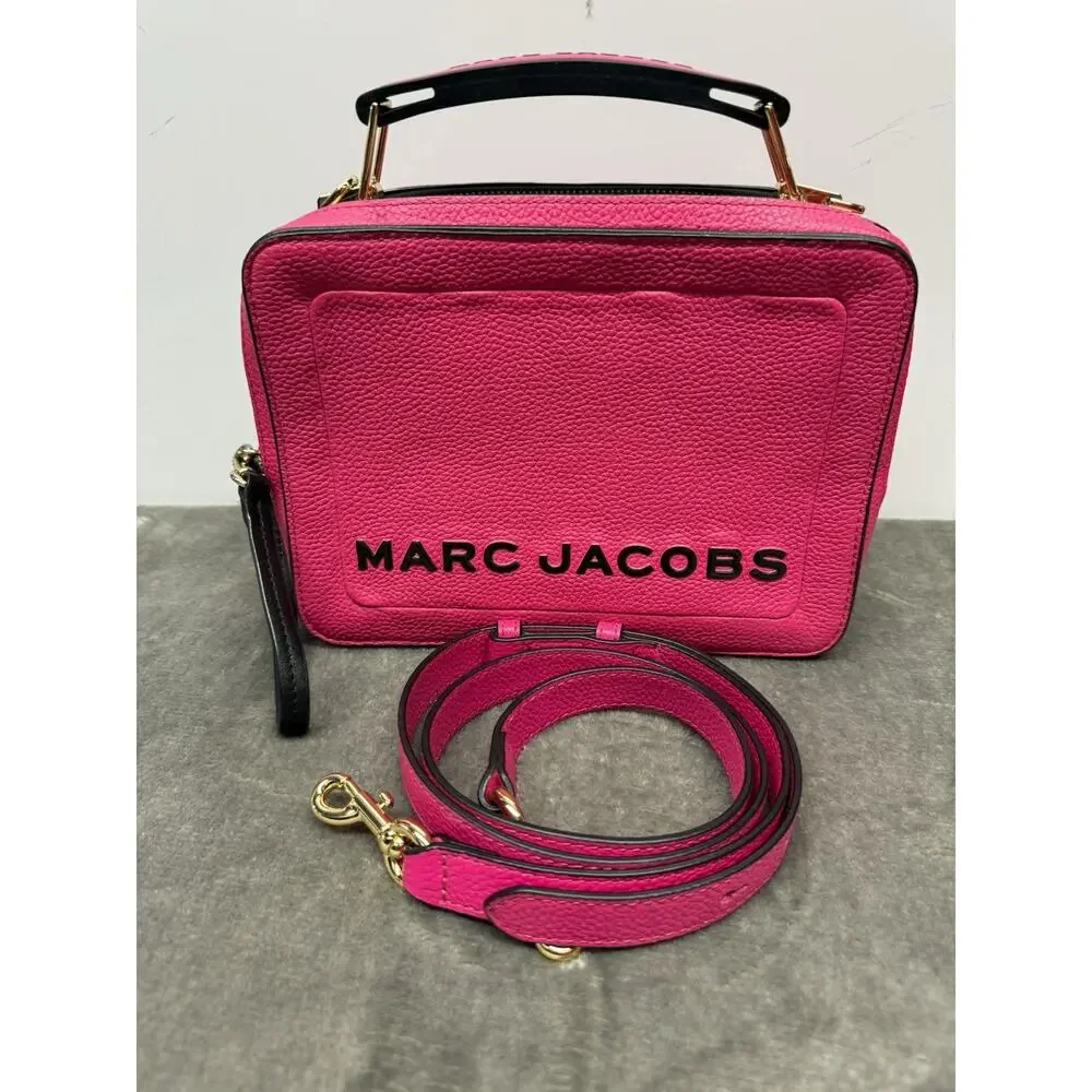 Marc Jacobs The Box 20 Diva Pink Leather Crossbody Top Handle Bag